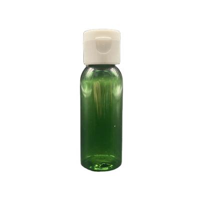 China Hot Selling Hand Sanitizer Plastic Green PET Hand Soap Bottle Lotion Bottle 30ml Plastic Cosmetic Shake Top Gel Bottle for sale