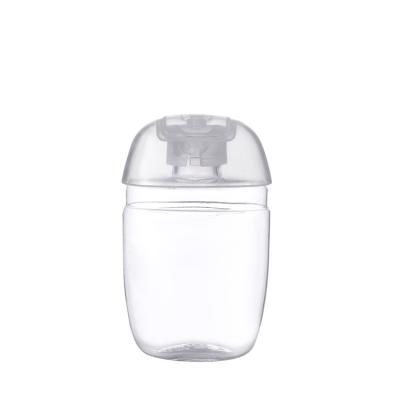 China 30ml Mini Cosmetic Empty Oval Clean Gel Hand Sanitizer Bottle With Bottle With Silicone Holder For Kids for sale