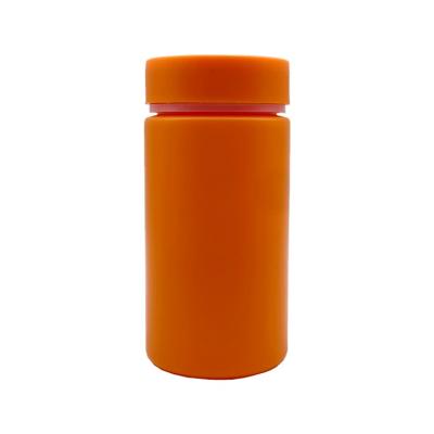 China Hot Hand Saop In Stock Plastic Capsule Bottle HDPE 175cc Health Care Pill Bottle Orange Capsule Bottle for sale