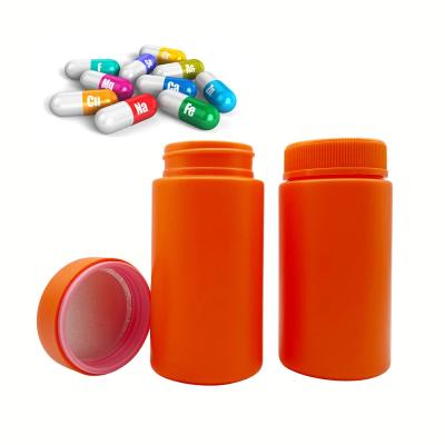 China Empty Orange Medicine 175cc 200cc Plastic Capsule Bottle Pill Bottle Capsule Bottle Vitamins Tablet Health Care Su for sale