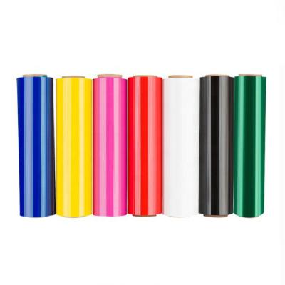 China Roll Stretch Film Hand PE Pallet Stretch Shrink Wrap Plastic Yellow Light Pink Moisture Proof Film for sale