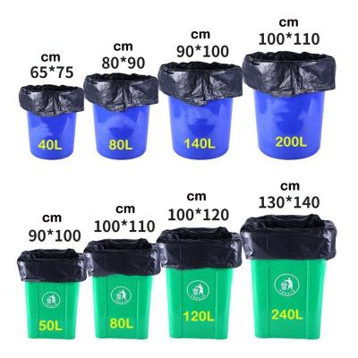 China Large Disposable Black Garbage Bags Wholesale Thickened Disposable Pouches Property Plastic Bags PE Cleaning Flat Pouches for sale