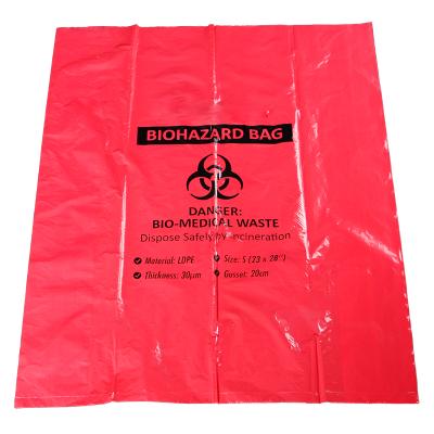 China Moisture Proof Plastic Medical Waste Bag Disposable Biohazard Biochemical Bin Bag for sale