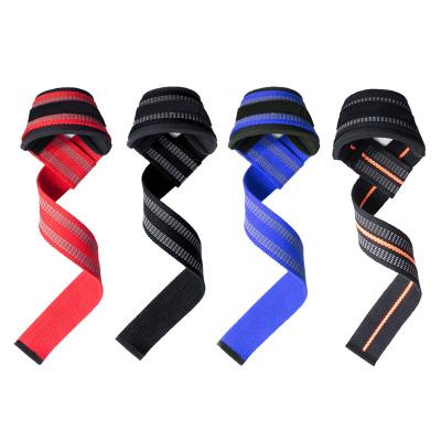 China Black Gym Power Gym Neoprene Nylon Cotton Bodybuilding Non-Slip Custom Printed Lifting Wrist Straps for sale