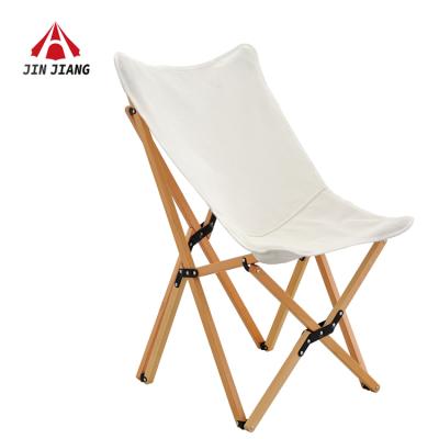 China Modern Outdoor Korean Japanese Beech Wood Wooden Folded Leisure Relax Modern Sun Butterfly Chair for sale