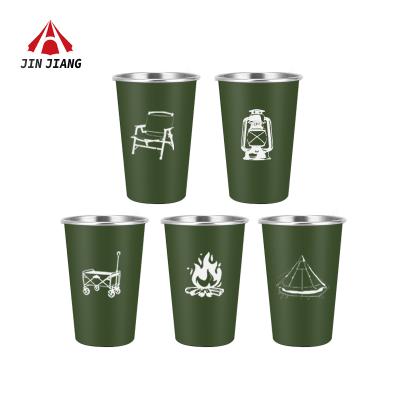 China Large Capacity JINJIANG Customized Camping Hiking Activities 350ml Indoor Outdoor Safety Health Stainless Steel Mug for sale