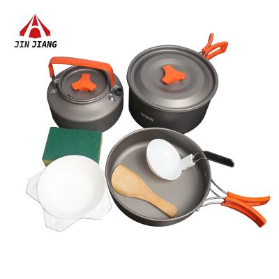 China Lightweight And Easy To Carry Outdoor Rise Lightweight Pan Customized Mountaineering Aluminum Alloy High Quality Camping Pots for sale