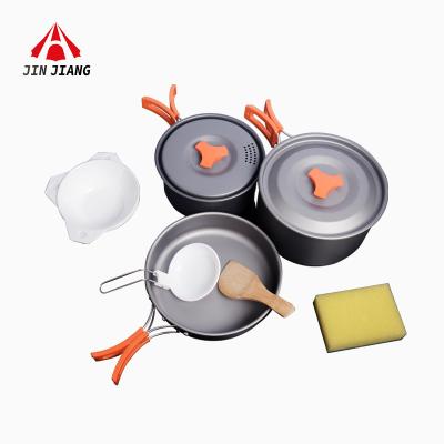 China Lightweight And Easy To Carry High Quality Customized Outdoor Mountaineering Aluminum Alloy Camping Cookware Lightweight Rise Set for sale