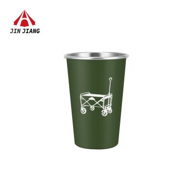 China Large Capacity Customized Expanding Outdoor Indoor Activities With Titanium Pattern Ultralight Green Camping Mug Easily Noticeable for sale