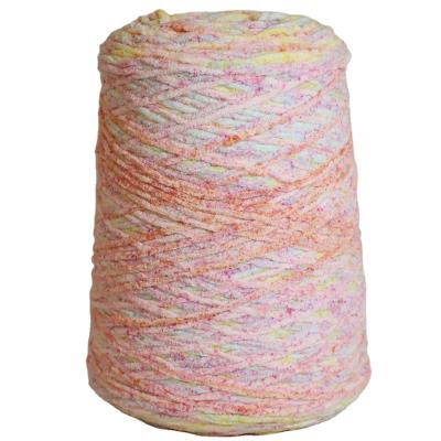 China Rainbow Yarn Custom Mixed Yarn 100%Polyester Chenille Color Changing Chunky Rainbow Sweater Fancy Yarn Knitting Yarn For Sale for sale