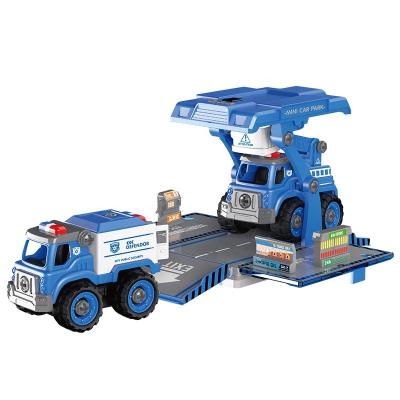 China Diecast Plastic Toy Light Truck Police Vehicle DIY Series Sound Toy for sale