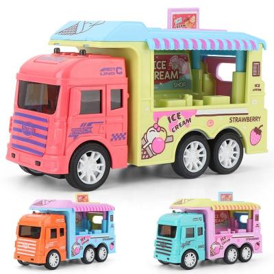 China Diecast Toy Plastic Friction Powered Ice Cream Car Toy Inertia Toys Car For Kids for sale