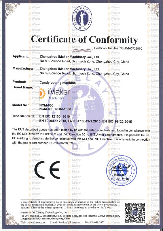 CE - Zhengzhou Imaker Machinery Co., Ltd.