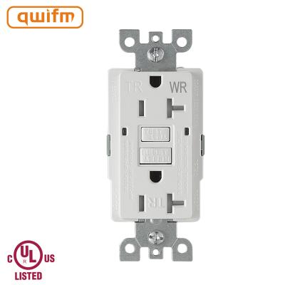 China 20 Amp Residential / General Purpose GFCI Outlet With Tamper Resistant And 2 Weather Resistant LED With Wall Plate for sale