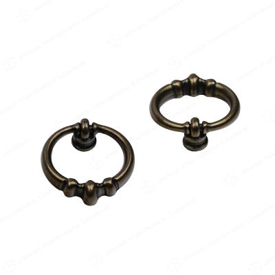 China Hot Sale Antique Brass Drawer Pull Ring Handle Cabinet Drawer Pendant Knobs Easy Installation and Single Hole Pull for sale