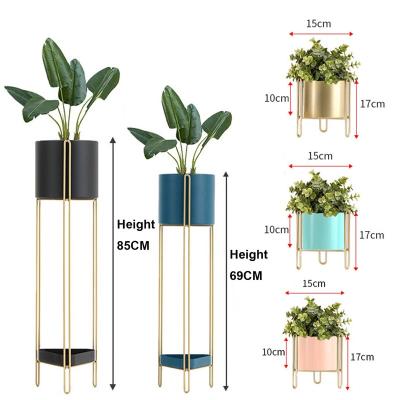 China Wholesale Modern Modern Planter Stand Plant Pots Around Flower Plant Stand Metal For Home Flower Stand Potted Indoor Outdoor Decor Gold for sale