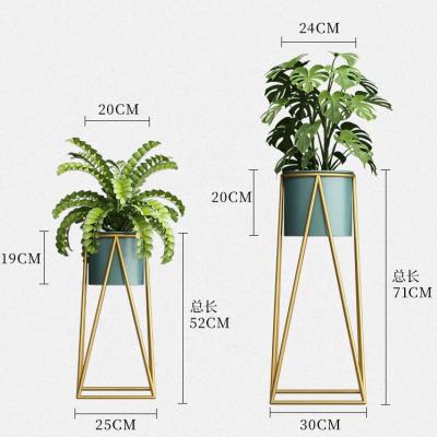 China Modern European Style Metal Gold Flower Stand Iron Black Ceramic Flower Pot for Succulents Plant Flower Stand Decoration Home for sale