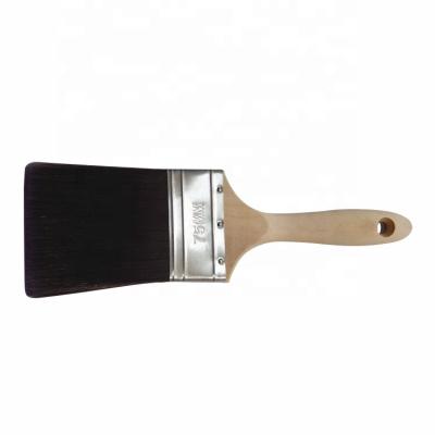 China Decoration Decoration Tools 75mm Brush Frosted Stainless Steel Ferrule Maple Handle Suit For Wall And Roof Painting for sale