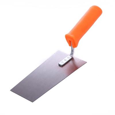 China Stainless Steel Bucket Shape Trowel Flat Brick Masonry Trowel Rust-Resistant Ergonomic Hanging Tool SQUARE Ergonomic Soft Handle for sale