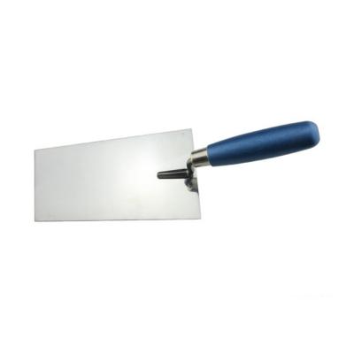 China Carbon Steel Trowel Square Type Stainless Steel Blade Claying Trowel With Painted Wooden Handle for sale