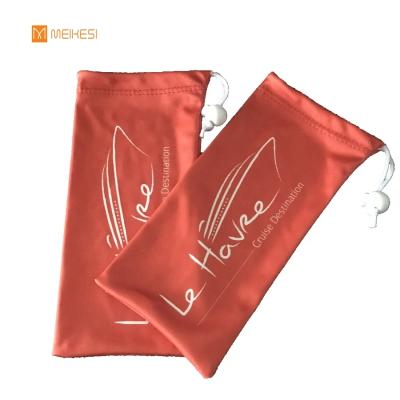 China Cheap Bulk Custom High Water Polyester Logo Microfiber Phone Pouch for sale