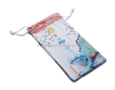 China promotional 100%microfiber heat transfer printed microfiber cell phone pouch for sale