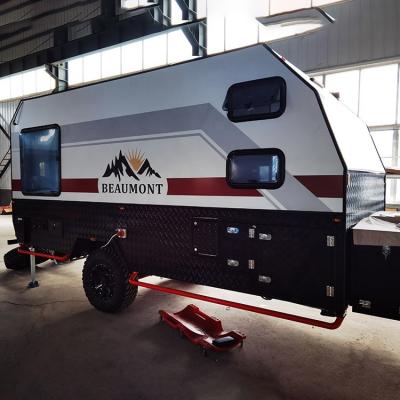 China Travel Trailer 15ft Australia Slide Luxury Standard Hybrid Car RV Mobile Caravan Off Road Camper Travel Trailer for sale