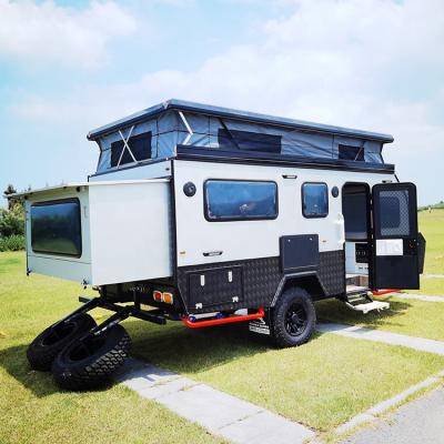 China Travel Trailer King Size Bed Trailer Camper Offroad Caravan With 4 Burner High Output Gas Stove for sale