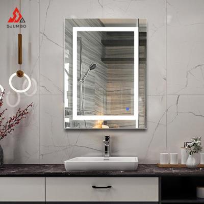 China Custom Modern Wall Mounted Bath Vanity Magnifying Smart Mirror With Led Lights For Hotel Home Bathroom for sale