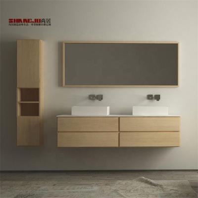 China Modern Shangju America Standard Suspended Stainless Steel Bathroom Cabinet Durable UV White Ceramic for sale