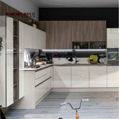 China Factory Modern Professional Yellow Cabinet Kitchen Particleboard U Shaped Panel for sale