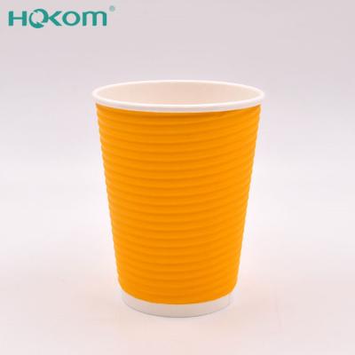 China 4oz 8oz 12oz 16oz Disposable Ripple Wall Custom Printed Coffee Mugs for Drinks Hot Cold Coffee Cup for sale