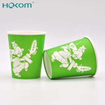 China Disposable Eco-friendly Custom Design Green Color Paper Cup Disposable Coffee Cup Packaging Cup for sale