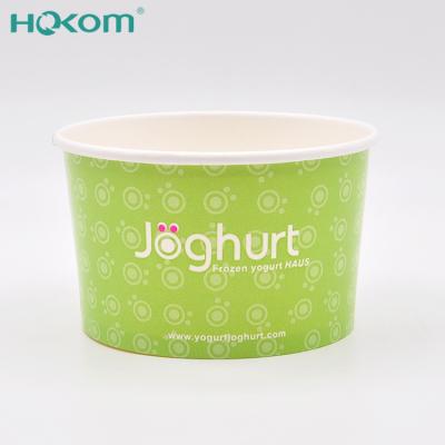 China Disposable Hot Sales Double PE Coated Ice Cream Bowl Old Fashioned Ice Cream Cups Use Frozen Yogurt Cups With Lid for sale