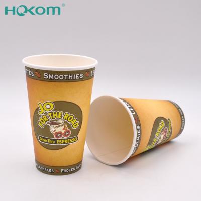 China 100% Coffee Mug and Lid Biodegradable PLA Single Wall Paper Compostable Paper Cups with Lids for sale