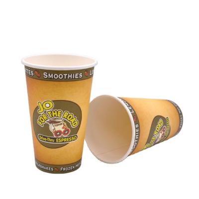 China White Disposable Paper Coffee Cups Single Wall Eco-Friendly Freestanding Hot Biodegradable 12oz Cup For Hot Drinks With Lid for sale