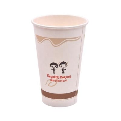 China Recyclable Logo 8 Ounce 12oz 16oz Custom PLA Coated Paper Cup Coffee Disposable Coffee Cups Printer Take Away Cups for sale