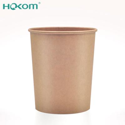 China Extra Large Kraft Paper Cup Takeaway Food Container Disposable Recyclable Paper Bowl With Paper Lid for sale