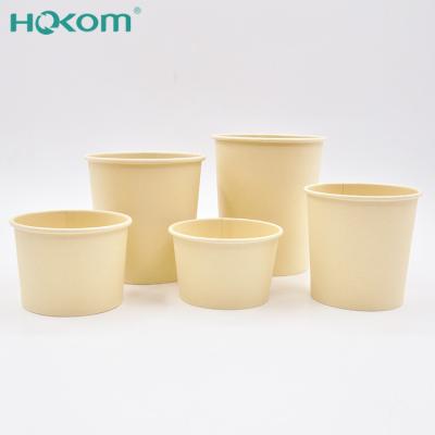 China Disposable Biodegradable Bamboo Paper Food Packaging Disposable Soup Bowl With Lid for sale