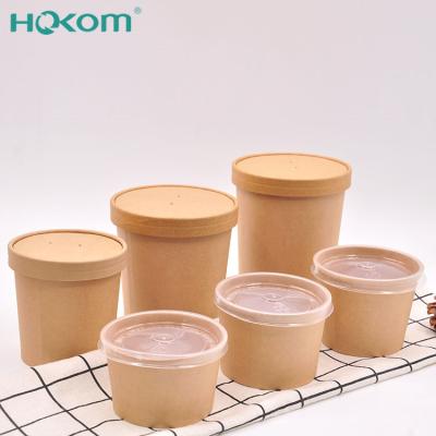 China Disposable Eco-Friendly High Quality 8/12/16/26/32oz PE Coated Soup Container With Lid Paper Bowl Disposable Bowls For Chips for sale