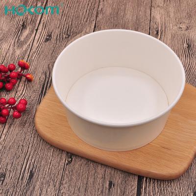 China Disposable Custom Logo PE Coated Eco Friendly White / Lid Kraft Bowl Disposable Hot Soup Bowls Roll Soup for sale