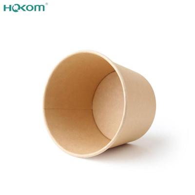 China 100% Eco-friendly Traditional Brown Kraft Rice Food Container Disposable Paper Bowl Salad Bowl With Paper Lid for sale