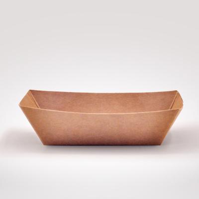 China Traditional Custom Logo Paper Boat Tray Food Container For Hot Dog No Folding Fast Food Packaging for sale