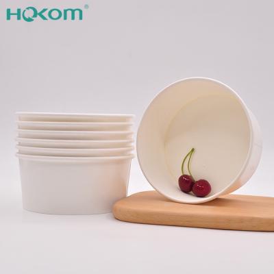 China Disposable Custom Printed PE Coated Large Capacity Disposable Bowls For Chips Salad Paper Soup Bowl for sale