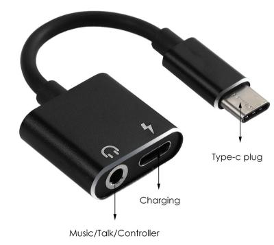 China Classic 2 in 1 Fast Charging USB C to 3.5 Mm Type USB-C Cable Audio Jack Headphone Splitter Charger Adapter for sale