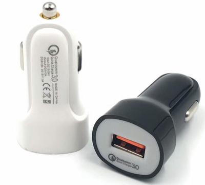 China For Mobile Phones/Tablets For Digital Devices A Mini Single USB Left Quick Charge QC3.0 Car Charger Quick Charging Adapter for sale