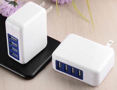 China For Mobile Phones For Digital Devices US 4 USB 3.1A Four Port Travel Wall Charger Adapter for sale