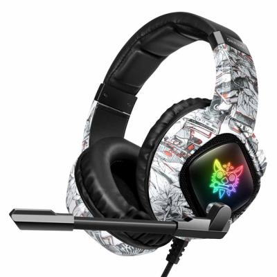 China Headband Onikuma Noise Canceling PC Headset With MIC, PS4 Gaming Headset For PS5 Switch RGB Gaming Earphones Compatible With Mac/Laptop for sale