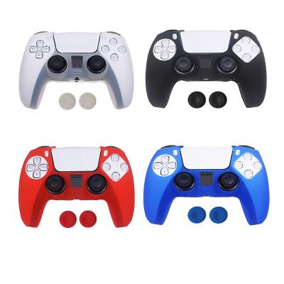 China New Dustproof Anti Slip Gamepad Case With 2 Thumbstick Game Silicone Grip Cover Device Controller Skin For PS5 Silicone Case for sale