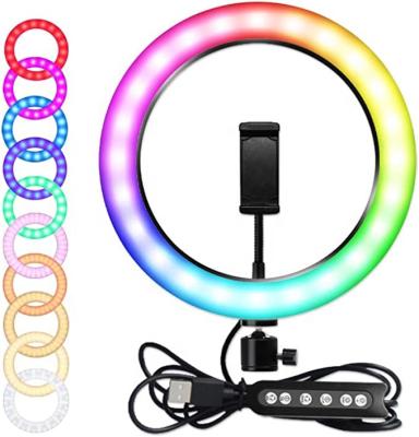 China New Jmary PORTABLE MJ26RGB Selfie 26cm Led 10 Inch Ring Fill Light RGB Visual Ring Light for sale